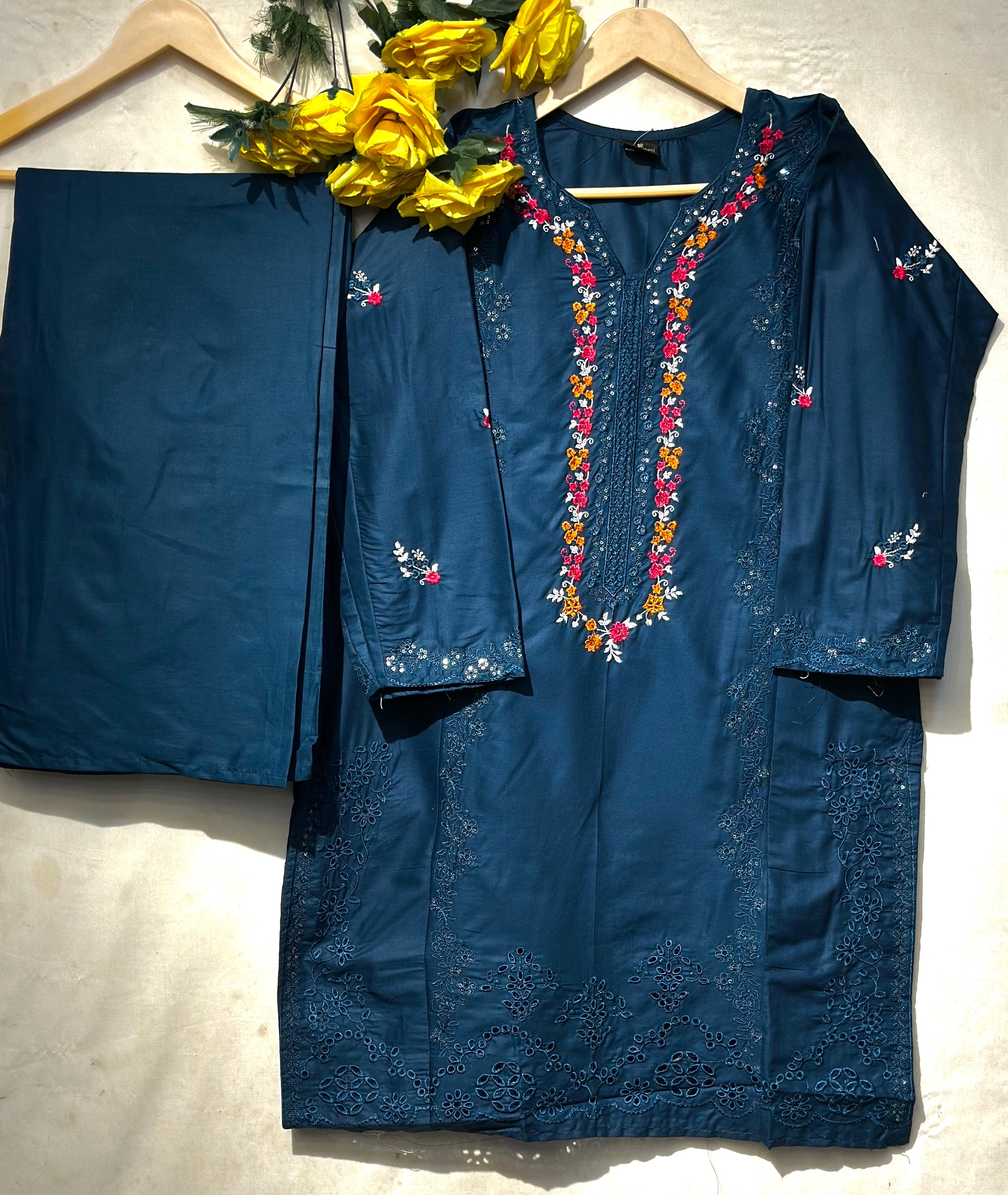 Beautiful multi+sequential embroidered🪡 2 pcs - bilalcollectionstore