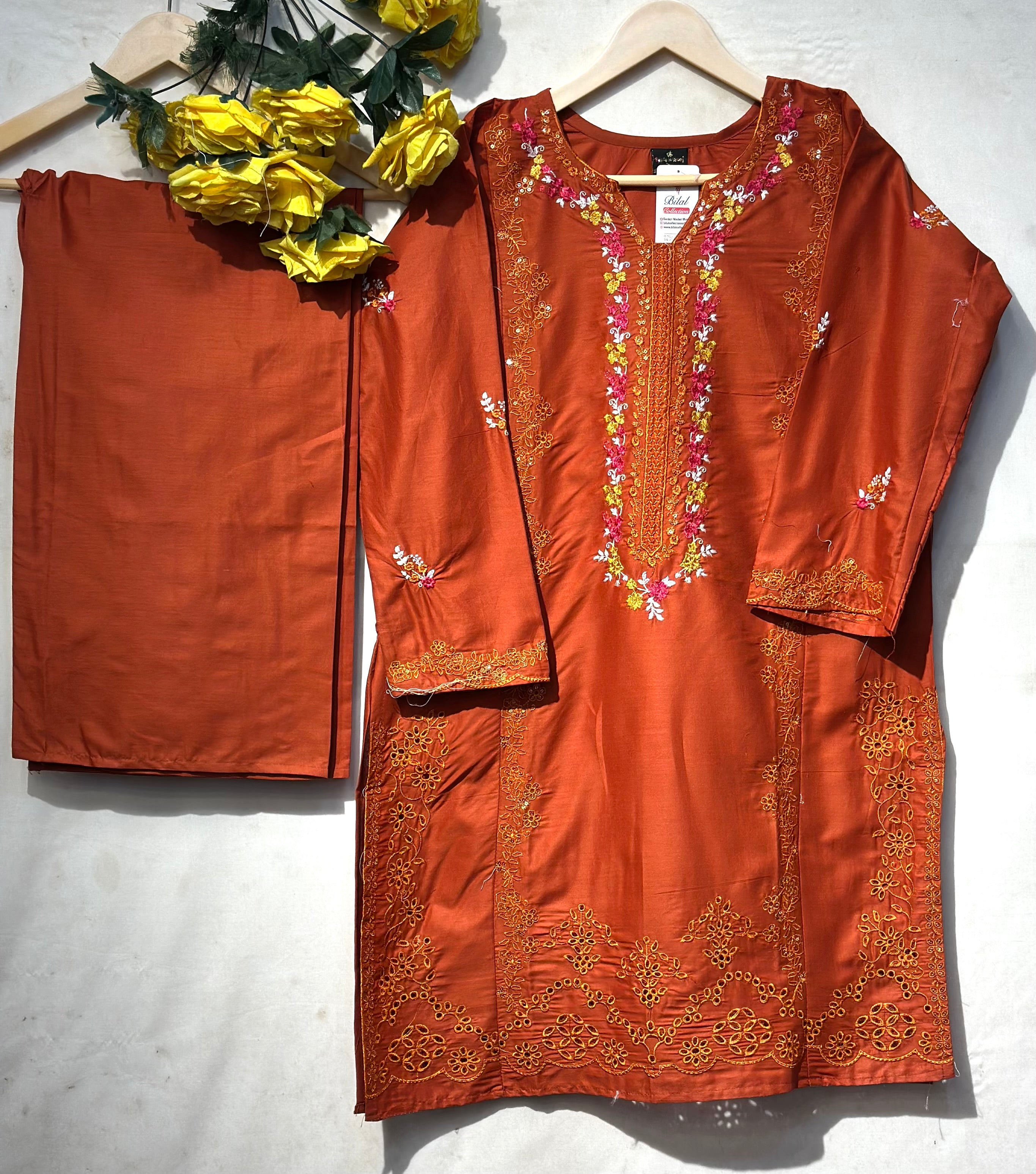 Beautiful multi+sequential embroidered🪡 2 pcs - bilalcollectionstore