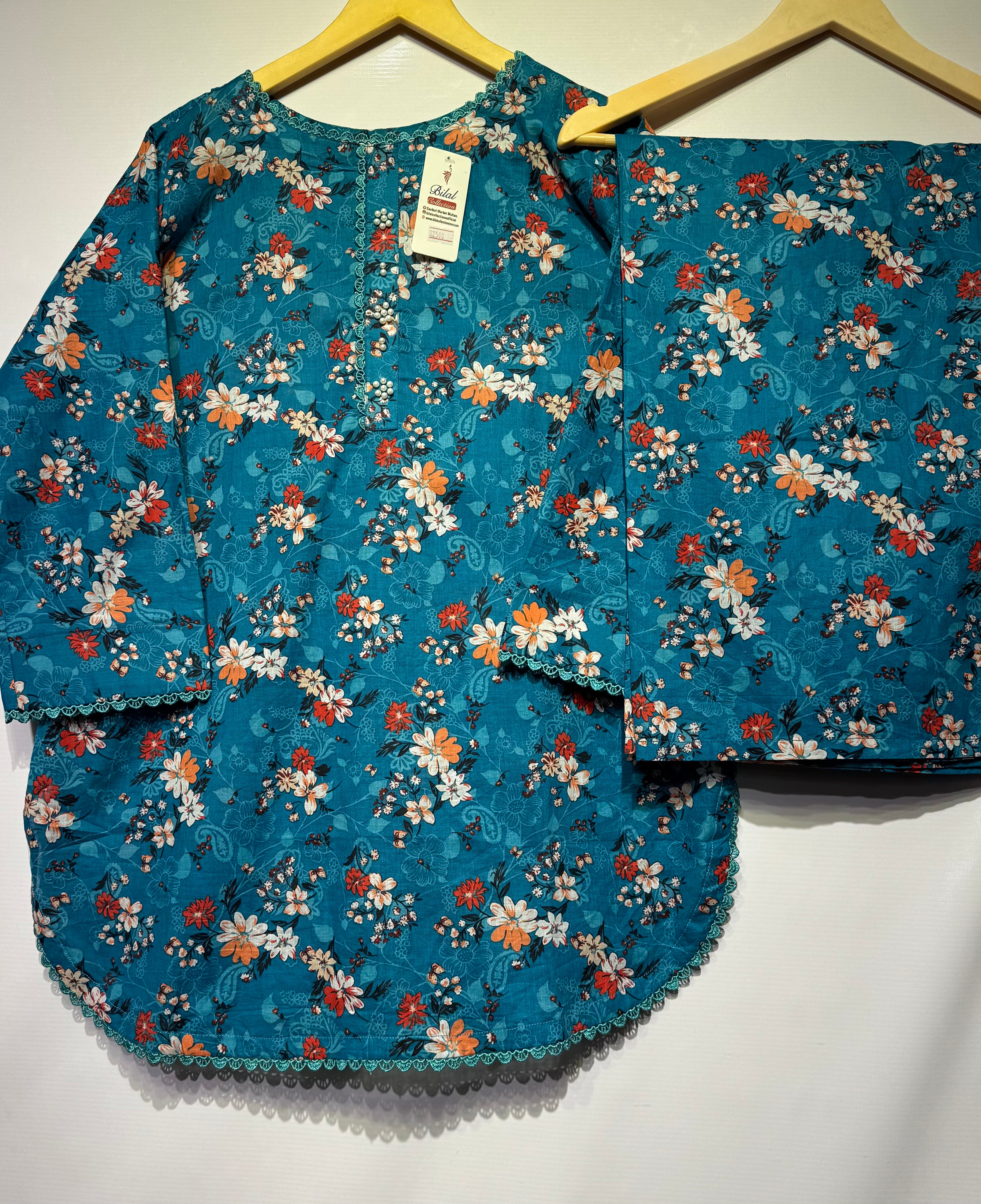 Pure soft Lawn floral Printed🎨cord Sets along with printed Plaso👗