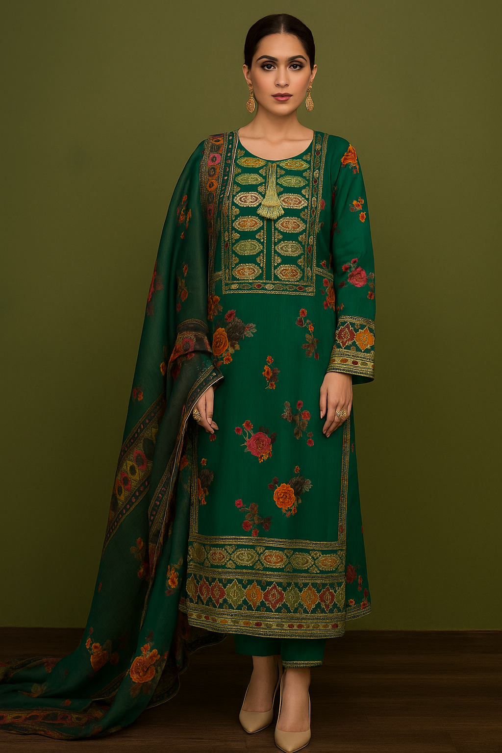 Premium winter khaddar silk Ensemble ✨