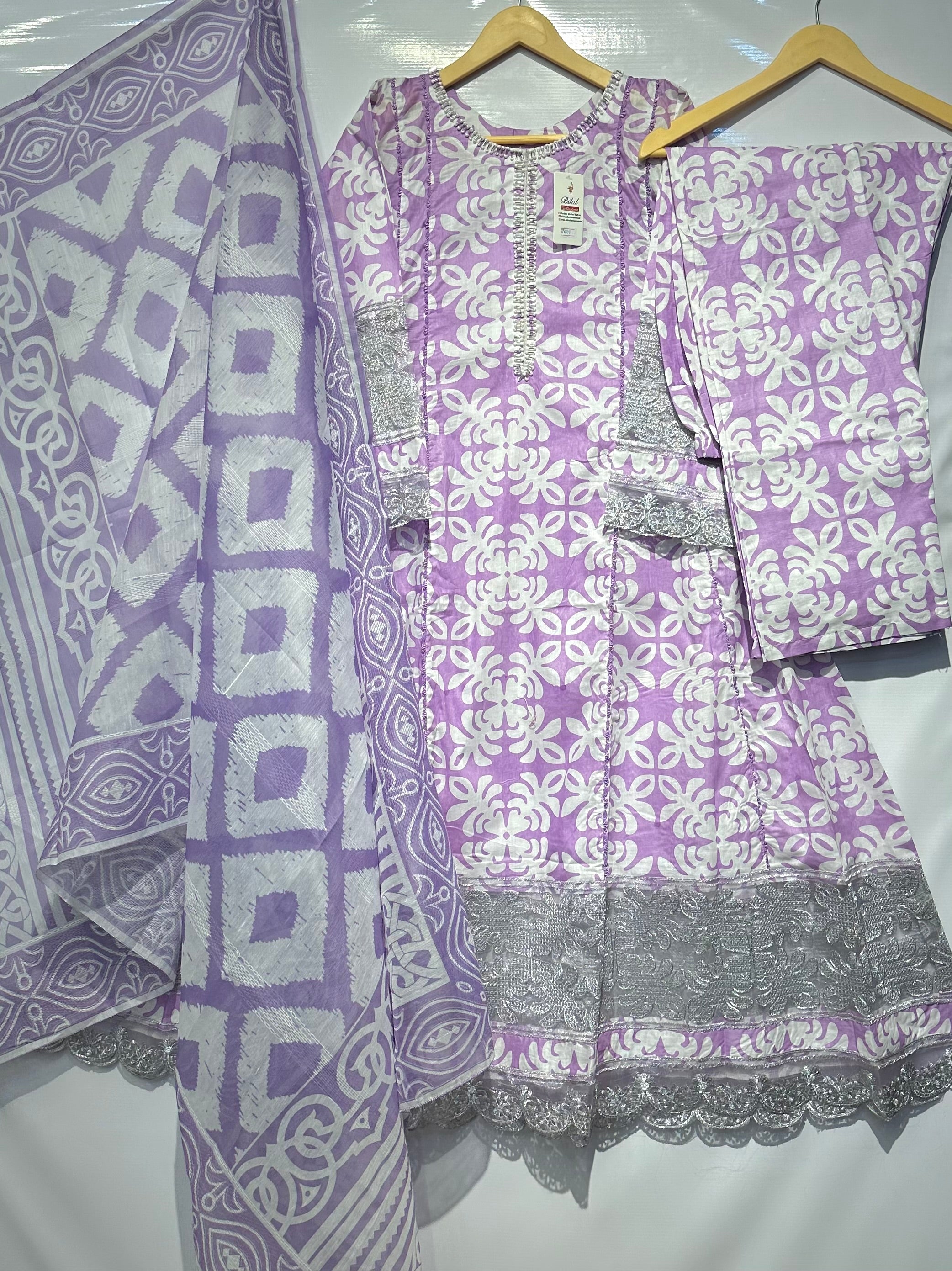 Vibrant block printed long frocks with dupatta & trouser 👗