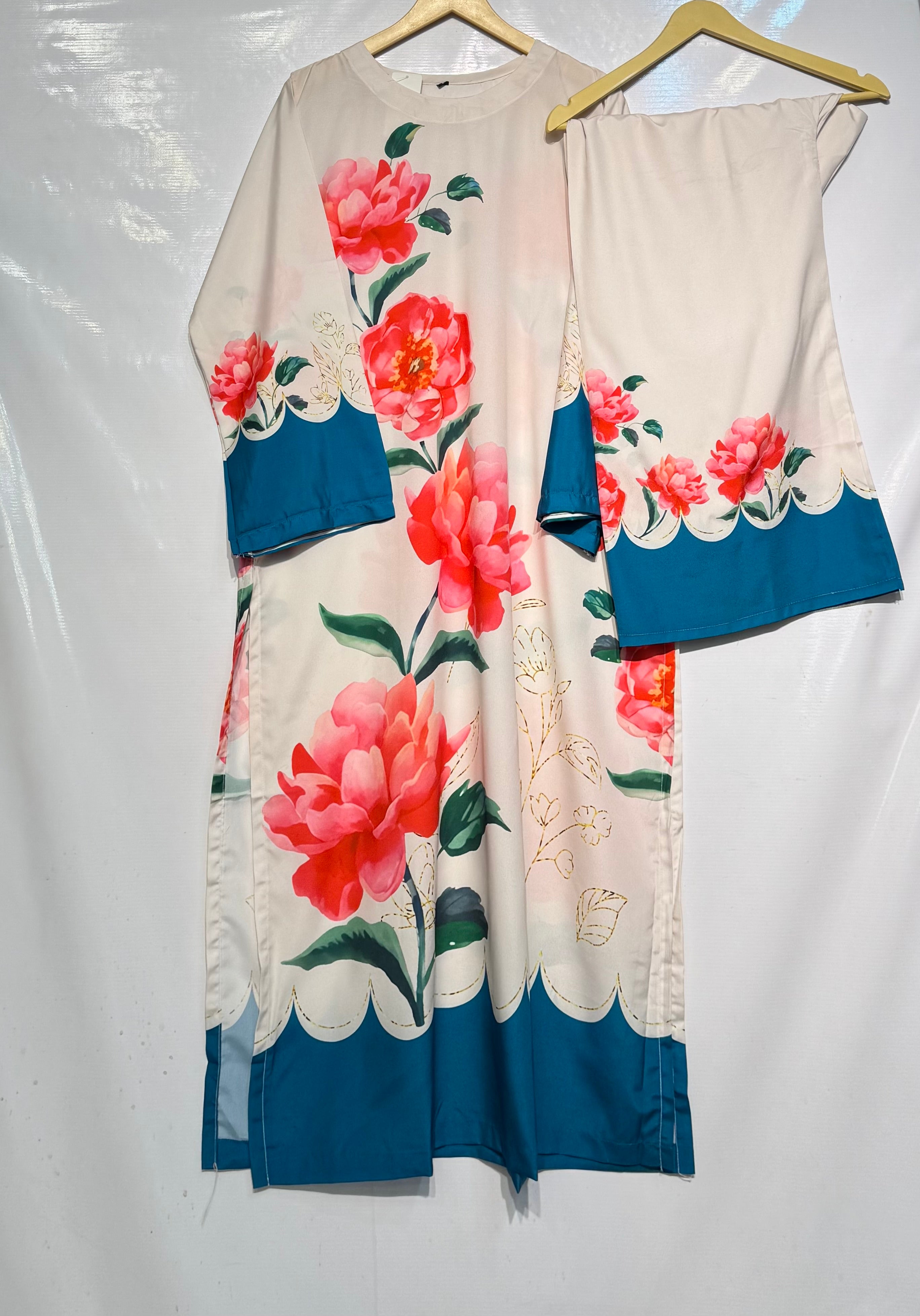 Premium quality winter season digital printed crepe cord sets ✨