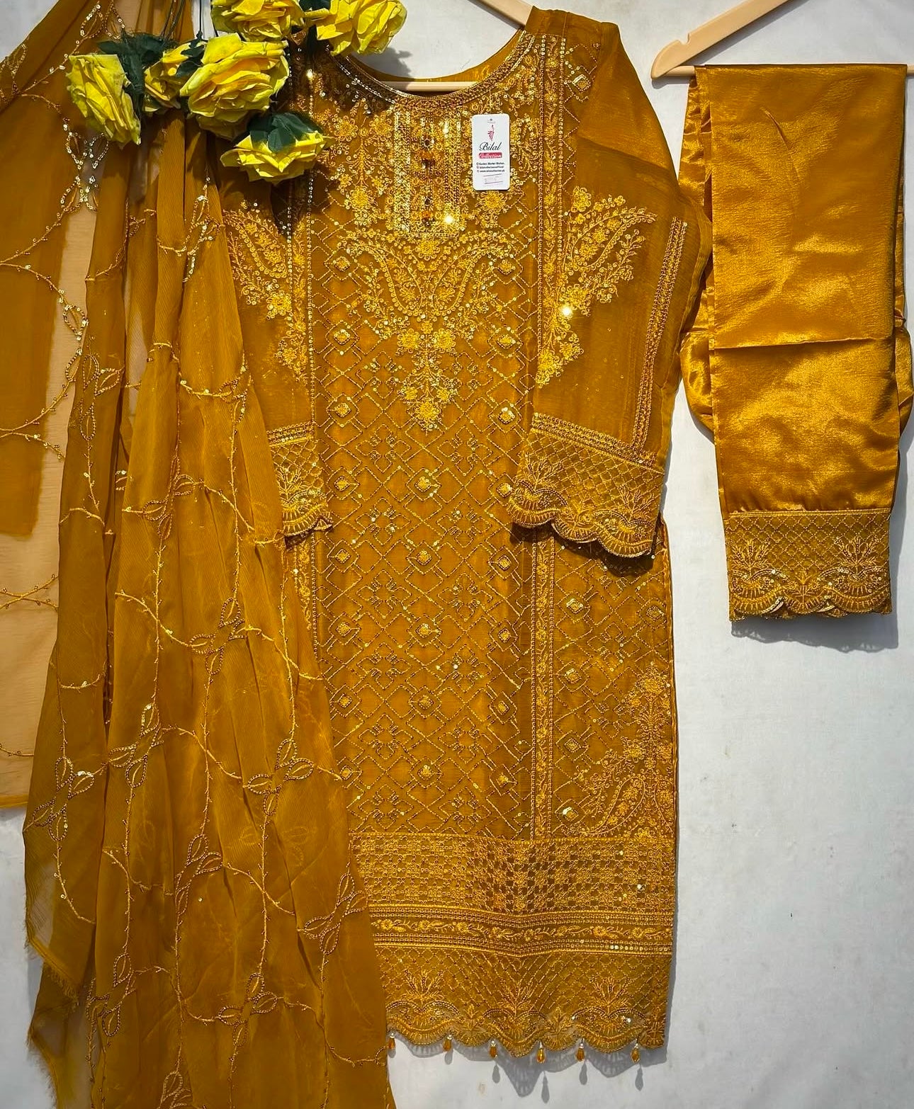 Fancy full embroidered Chiffon 3 Pcs👗 - bilalcollectionstore