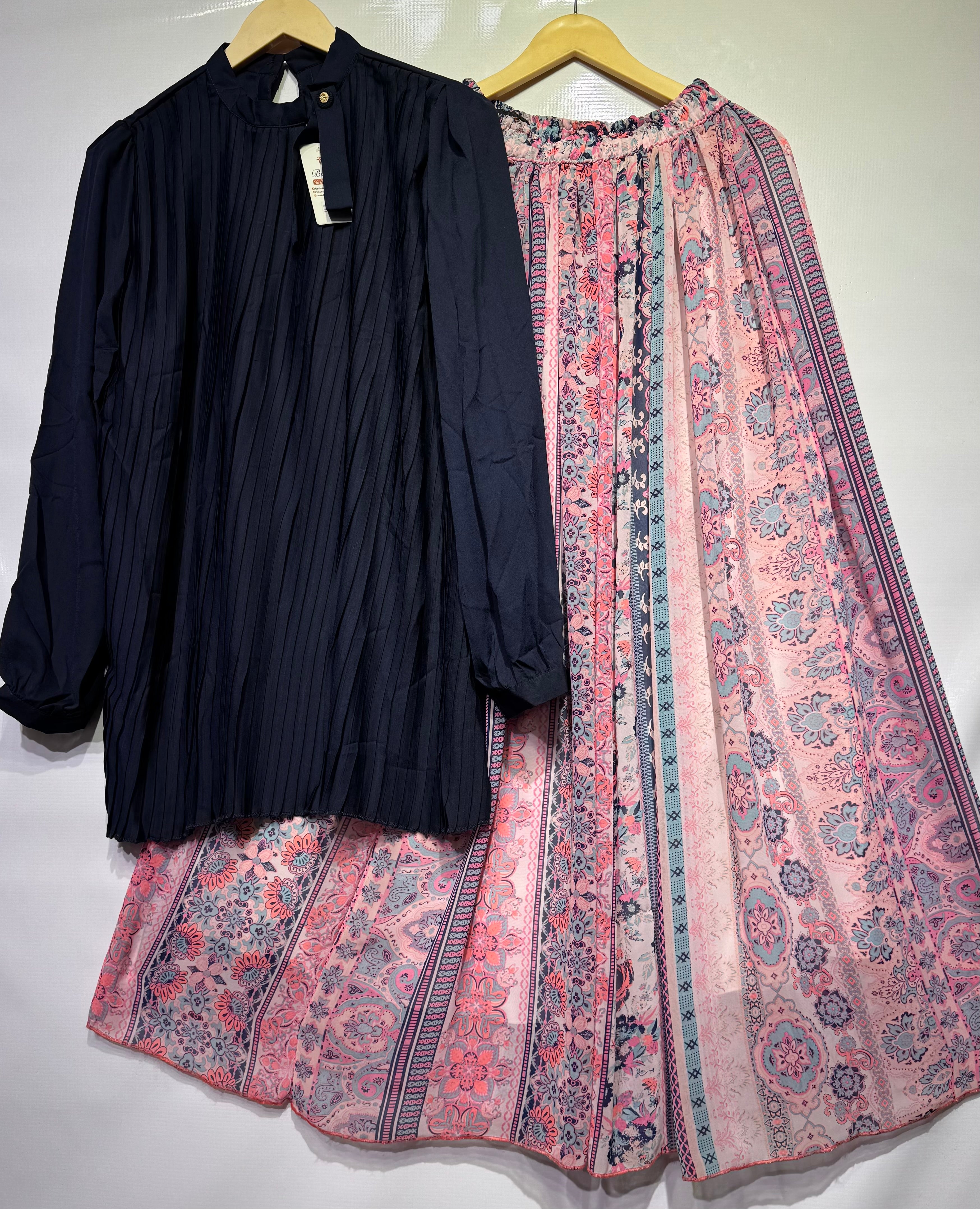 Pure Malai Georgette digital printed skirt shirts 👗