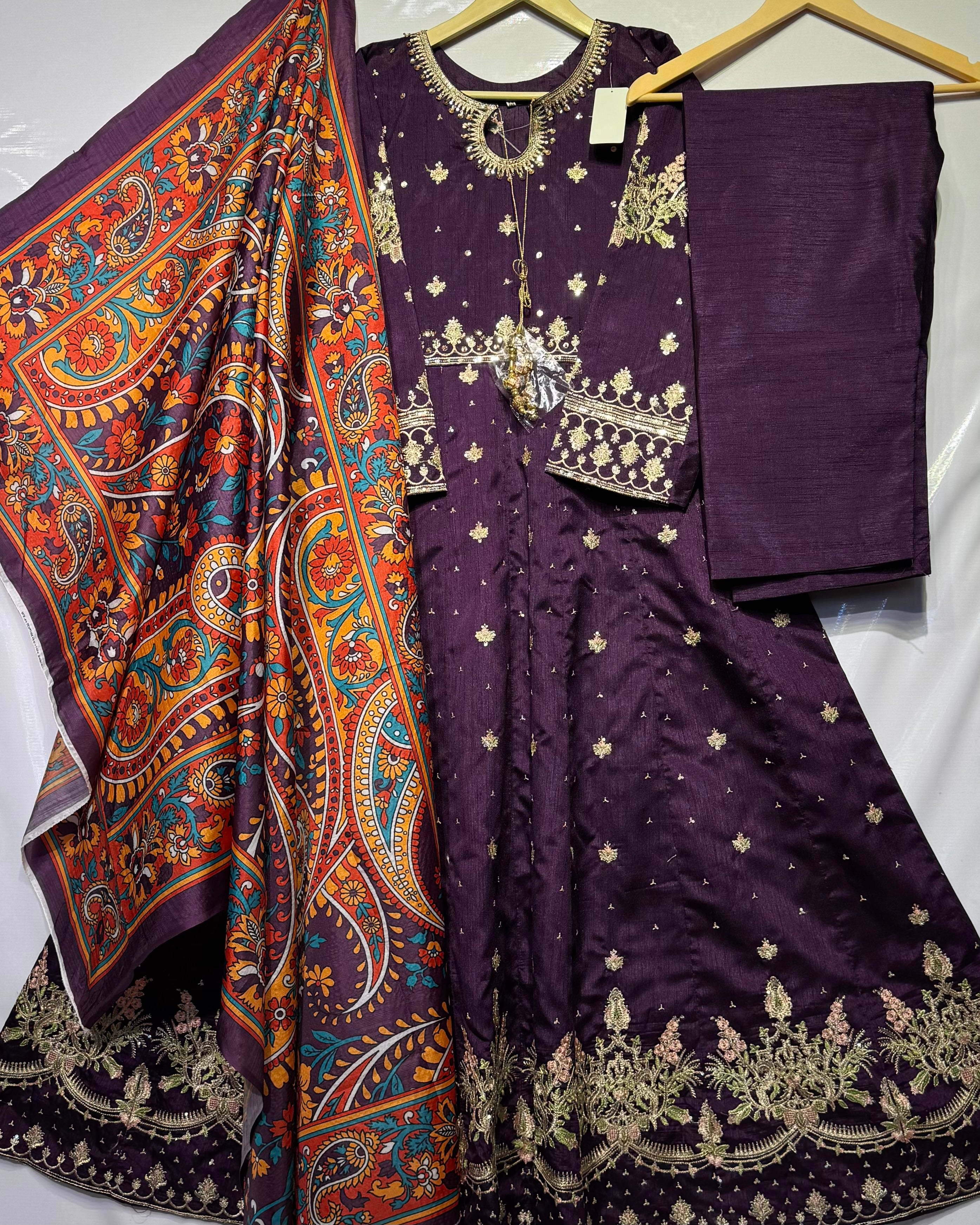 Handmade+tilla+sequence+thread embroidered🧵dress🔥