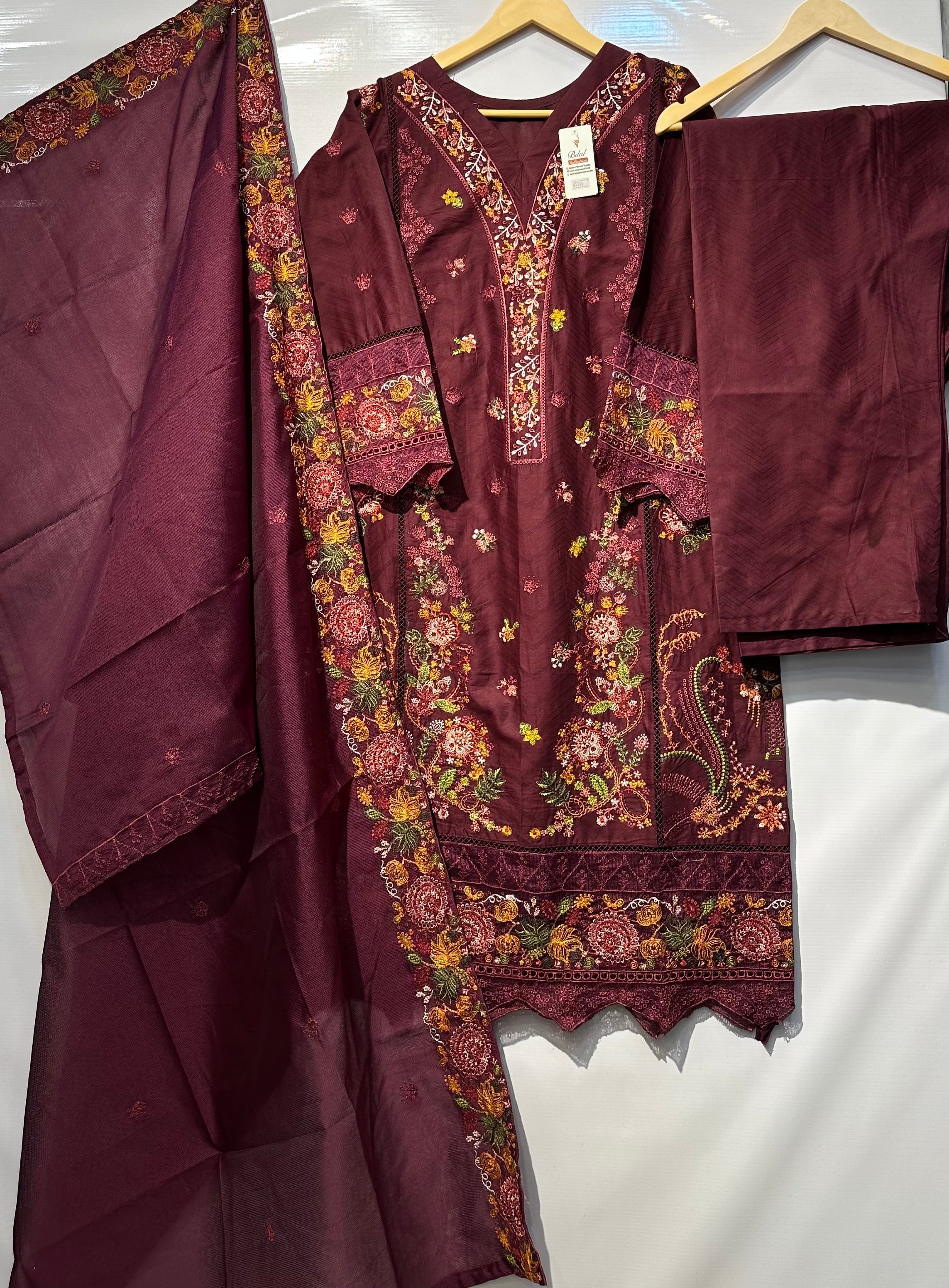 Fully thread embroidered🧵premium cotton-Lawn 3 pcs 👗