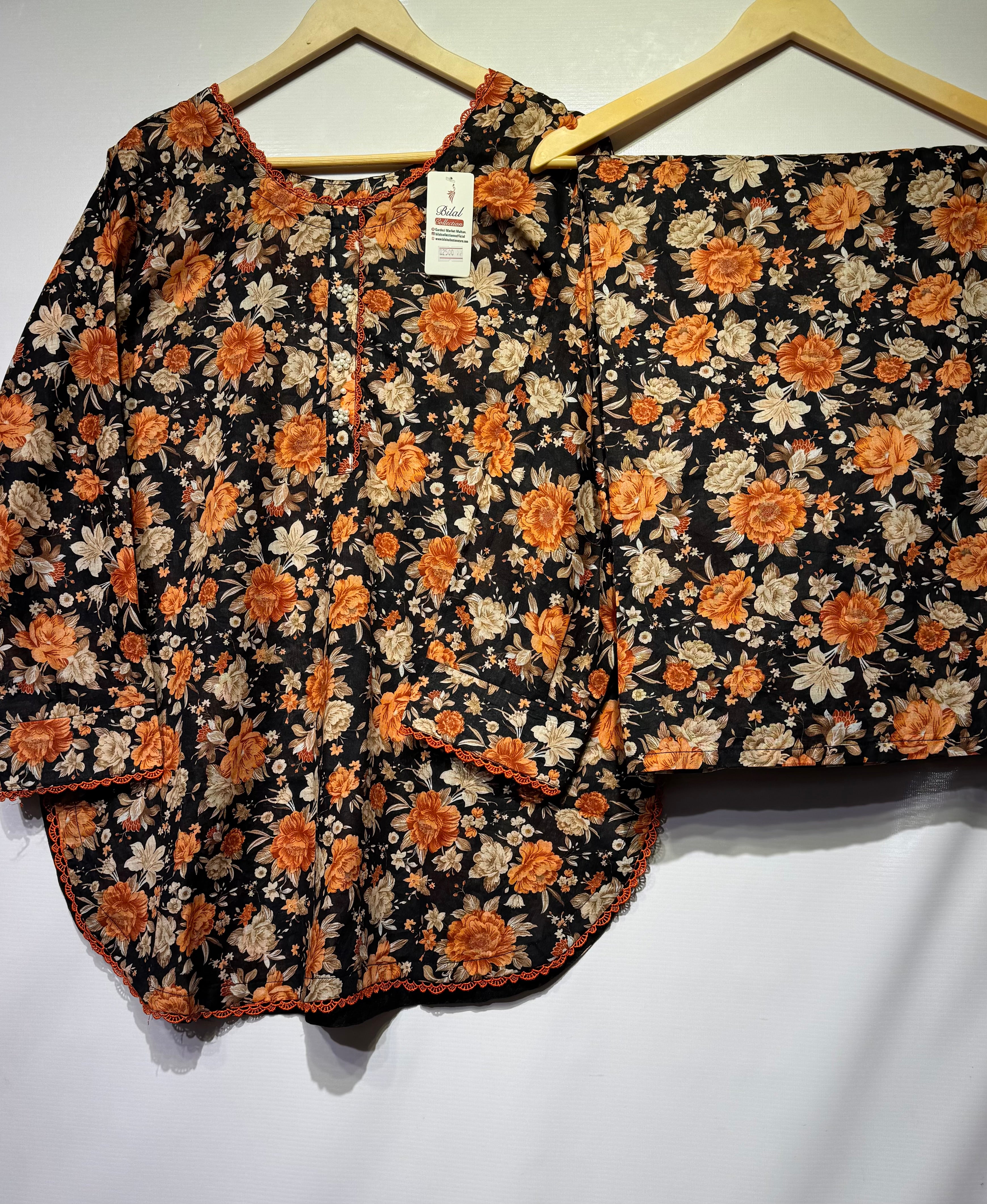 Pure soft Lawn floral Printed🎨cord Sets along with printed Plaso👗