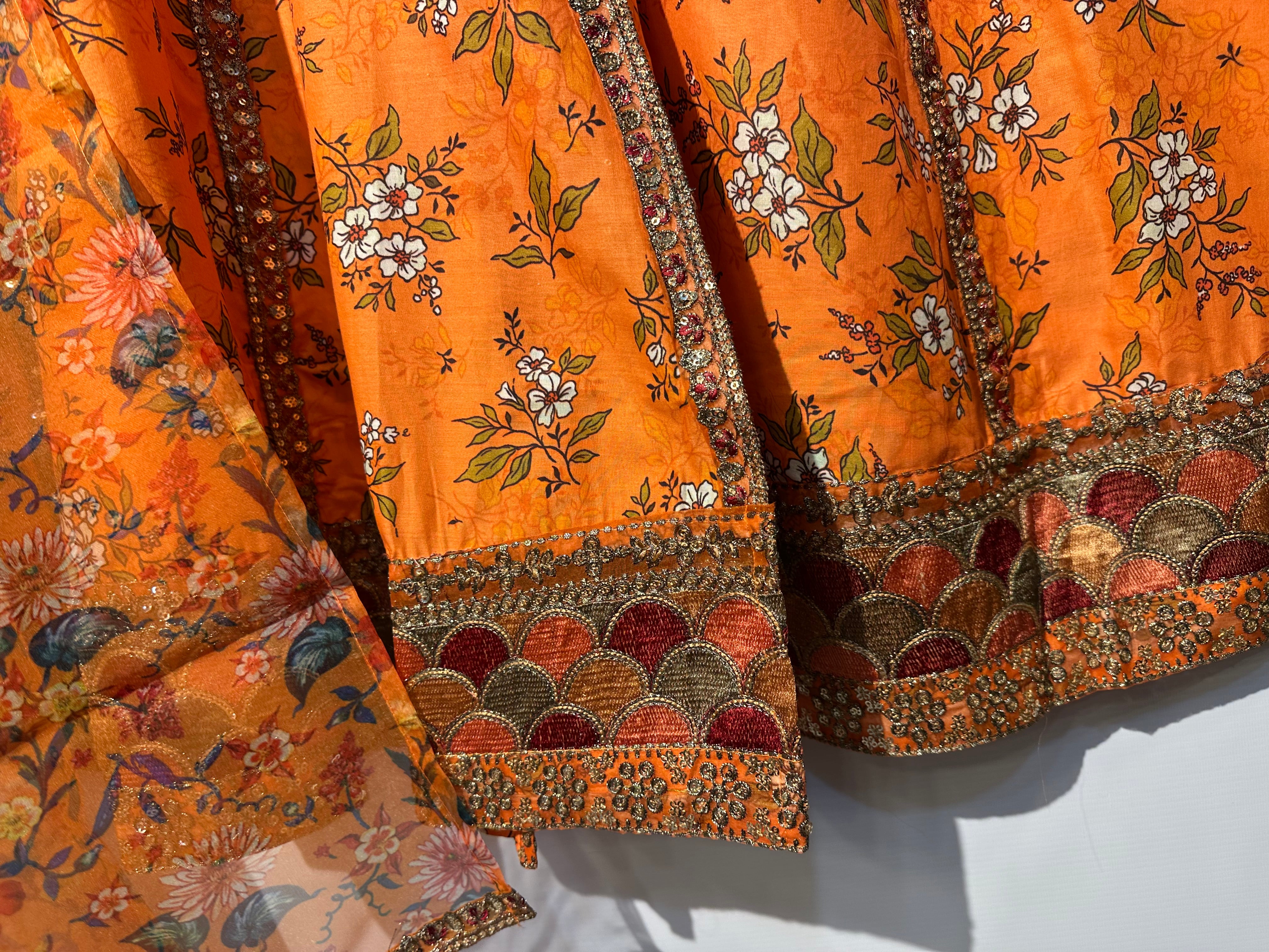 Angrakha style sequentially+tilla embroidered lawn 3 pcs👗 - bilalcollectionstore