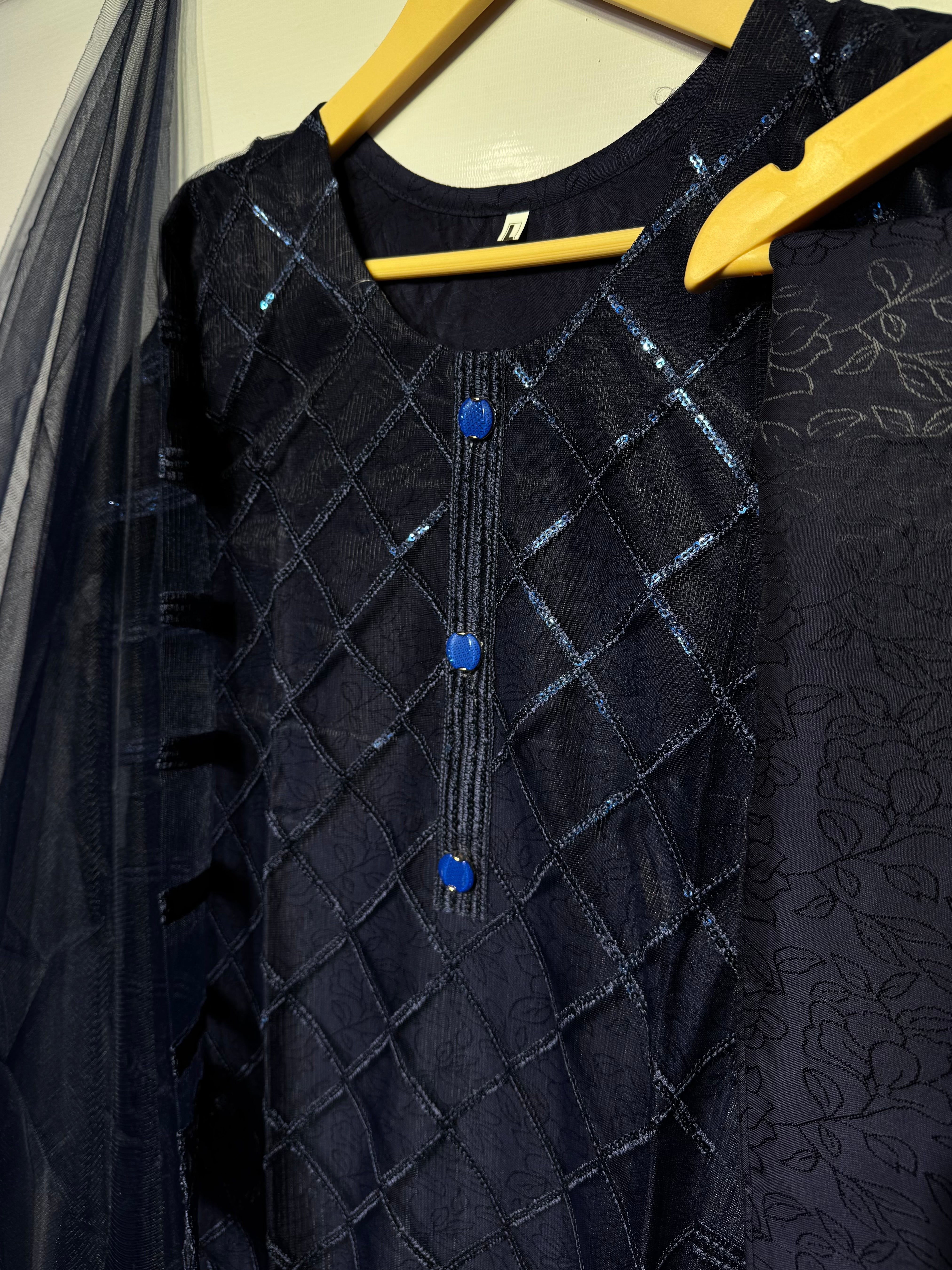 🔥 #SALE Fancy sequence embroidered 3 pcs dress 👗