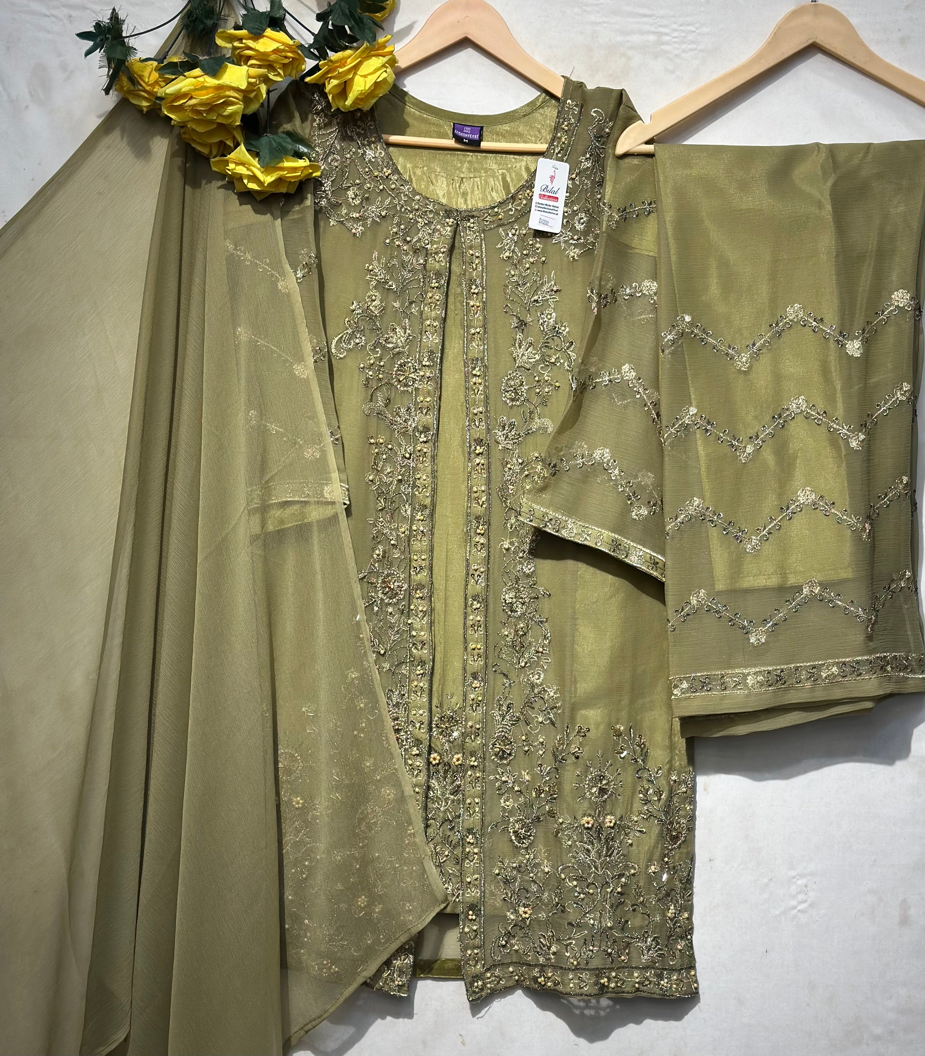 🔥Open Gown Style 3 pcs🔥 - bilalcollectionstore