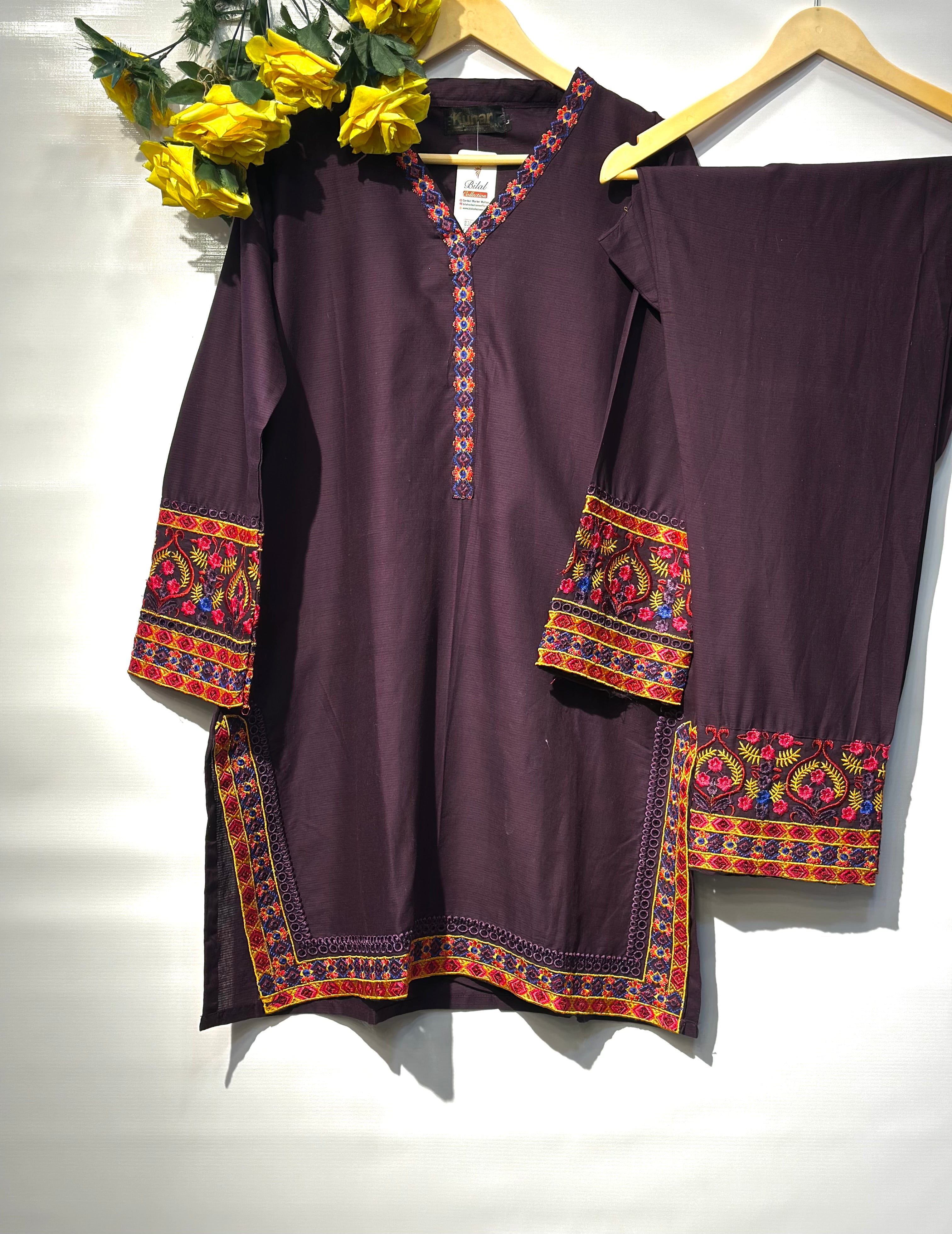 🔥 Beautiful multi thread embellished lawn 2 pcs 🔥 - bilalcollectionstore