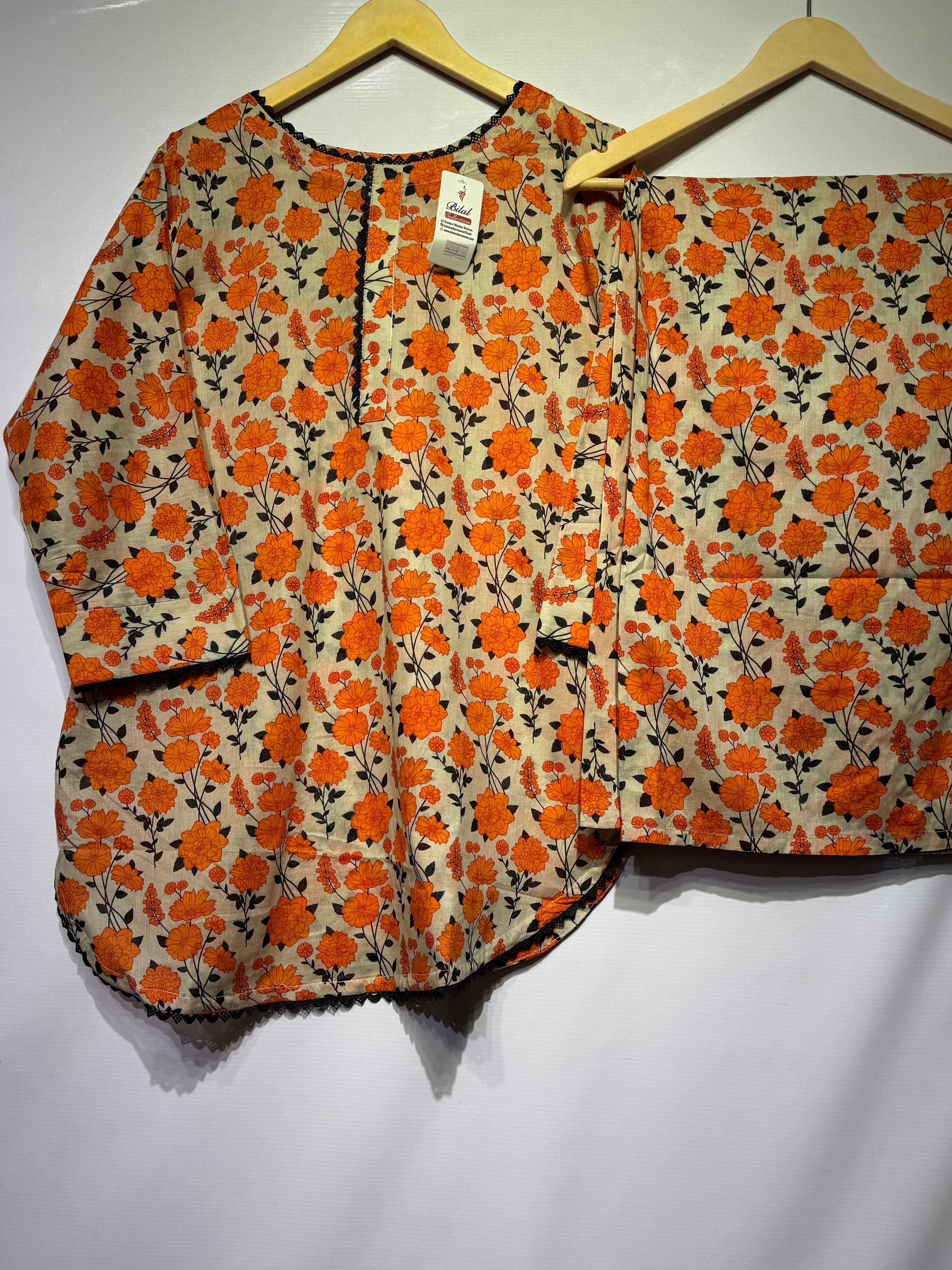 Pure soft Lawn floral Printed🎨cord Sets along with printed Plaso👗