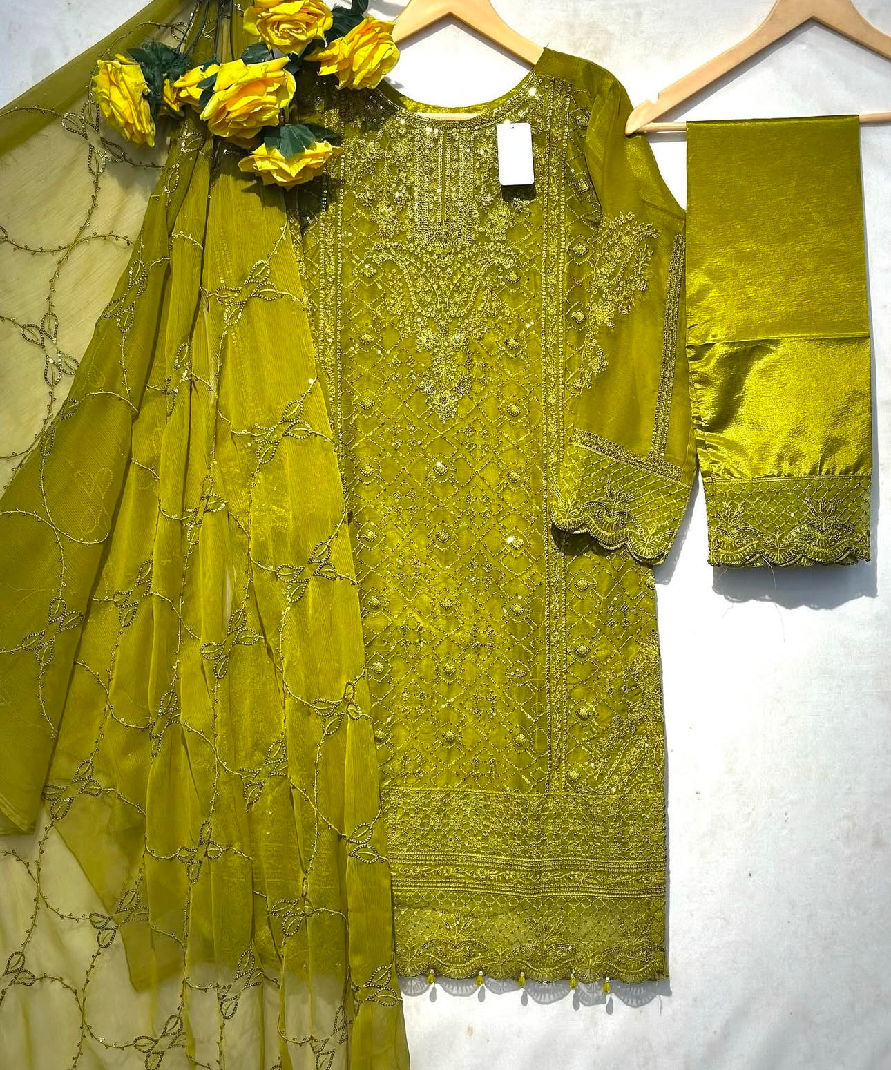 Fancy full embroidered Chiffon 3 Pcs👗 - bilalcollectionstore