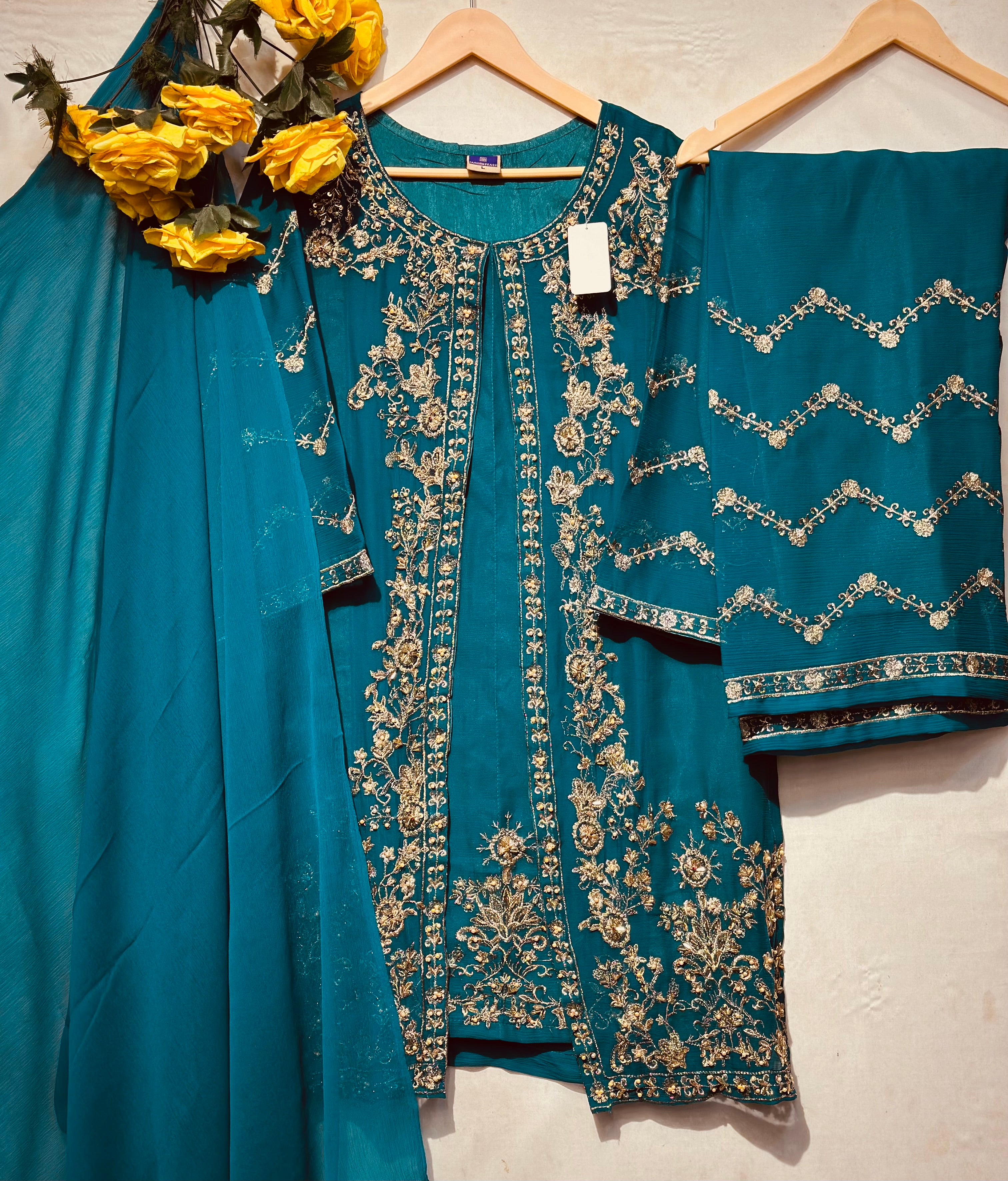 🔥Open Gown Style 3 pcs🔥 - bilalcollectionstore